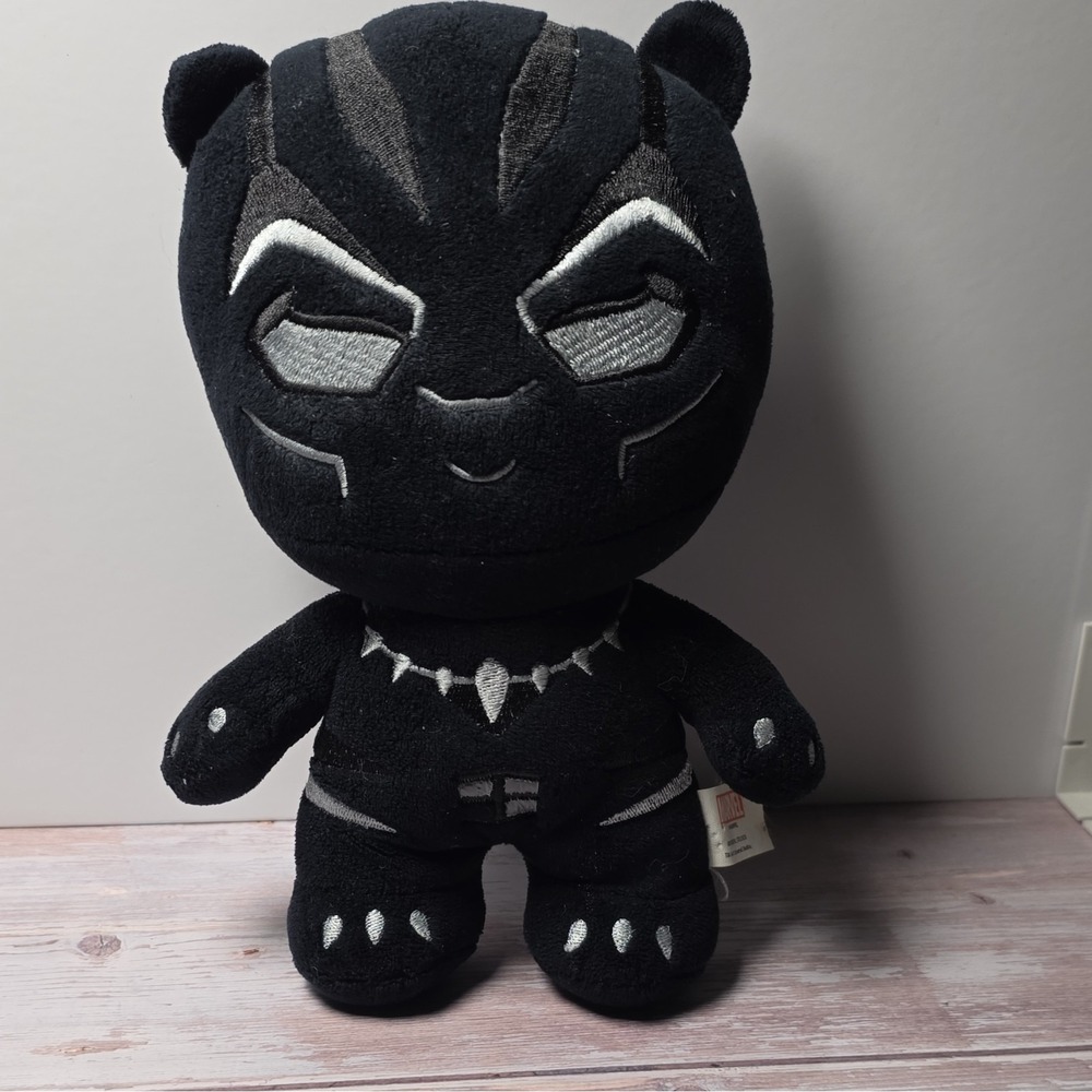 Marvel Black Panther Plush Toy Black/Silver Surface Washable
